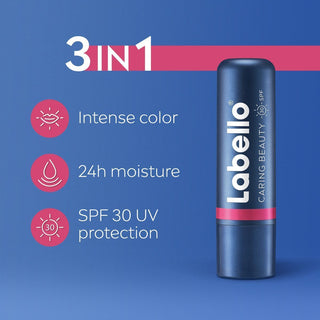 Labello Caring Beauty SPF 30 Lip & Cheek Balm - Pink, 4.8g - Makkah Pharmacy