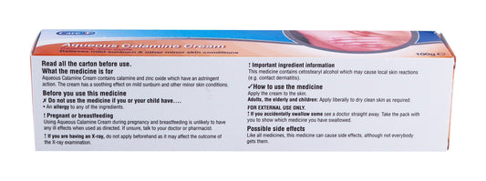 Care Plus Aqueous Calamine Cream, 100g - Makkah Pharmacy