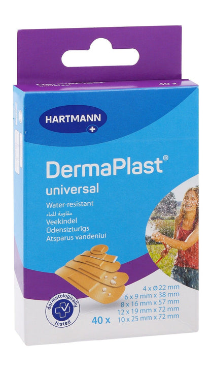 Hartmann Dermaplast Water-Resistant Assorted Plasters, 40 Pieces - Makkah Pharmacy