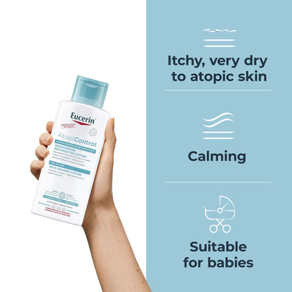 Eucerin Atopi Control Soothing, Anti-Itching & Anti-Dryness Body Lotion with Licochalcone A & Ceramides for Dry Skin, 250ml - Makkah Pharmacy