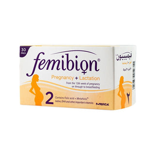 Femibion Pregnancy & Lactation Supplement with Folic Acid, Metafolin, Iodine, DHA & Vitamins, 30 Pieces - Makkah Pharmacy