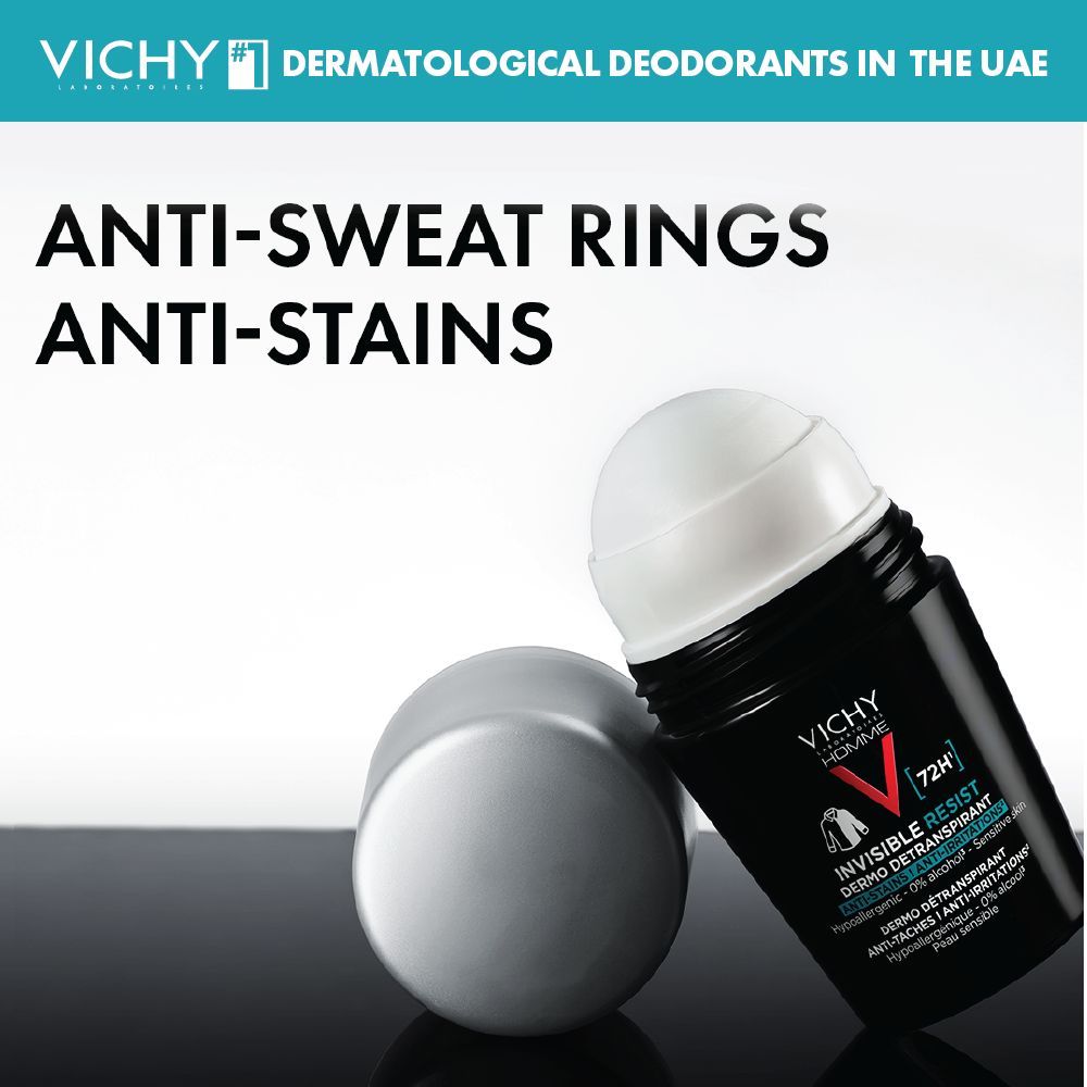 Vichy 72 Hours Invisible Resist Deodorant for Men, 50ml - Makkah Pharmacy