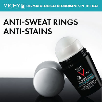 Vichy 72 Hours Invisible Resist Deodorant for Men, 50ml - Makkah Pharmacy