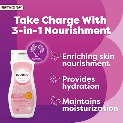 Betadine Moisturizing Liquid Intimate Wash with Calendula Extract, 50ml - Makkah Pharmacy