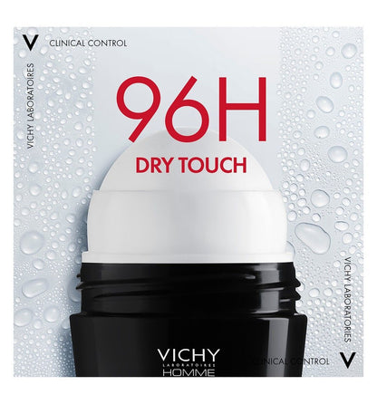 Vichy Hypoallergenic 96H Antiperspirant & Anti-Marks Roll-On Deodorant for Sensitive Skin, 50ml - Makkah Pharmacy