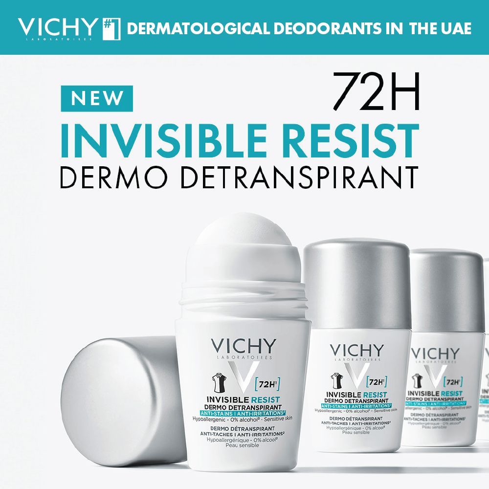 Vichy 72 Hours Invisible Resist Deodorant for Women, 50ml - Makkah Pharmacy