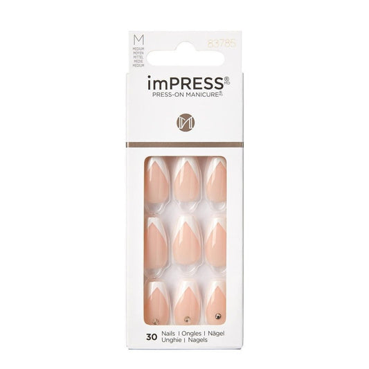 ImPRESS Press-On Gel Manicure Medium French Tip Nails So French KIMM04C, 1 Pack
