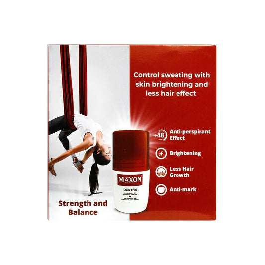 Maxon Deo Trio 48H Brightening Antiperspirant Roll-On Deodorant, 60ml - Makkah Pharmacy