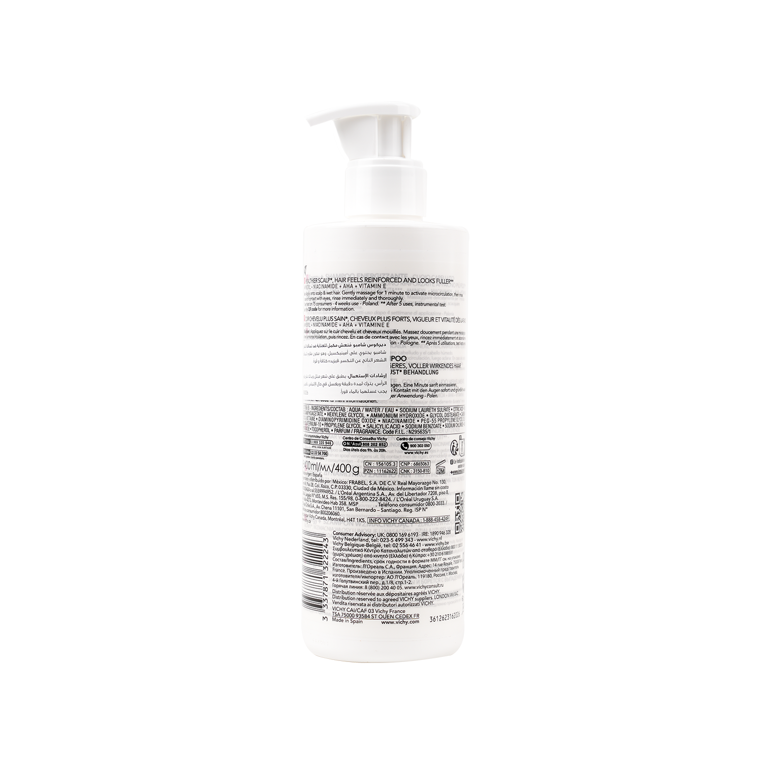 Vichy Dercos Energy + Stimulating and Anti Hair Loss Shampoo with Aminexil, 400ml - Makkah Pharmacy