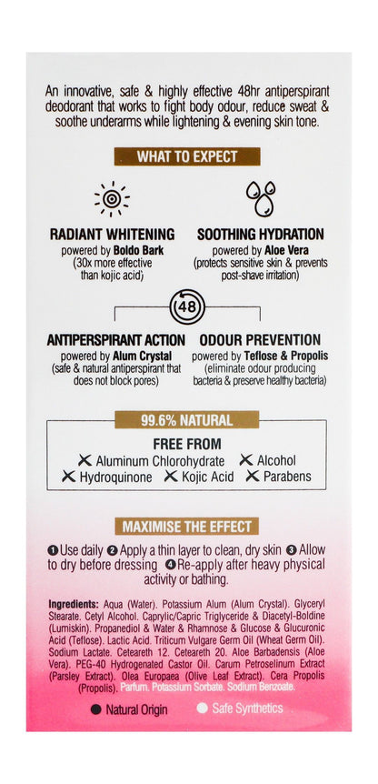 Beesline Apitherapy Elder Rose Whitening Aluminum Free Roll-On Deodorant, 50ml - Makkah Pharmacy