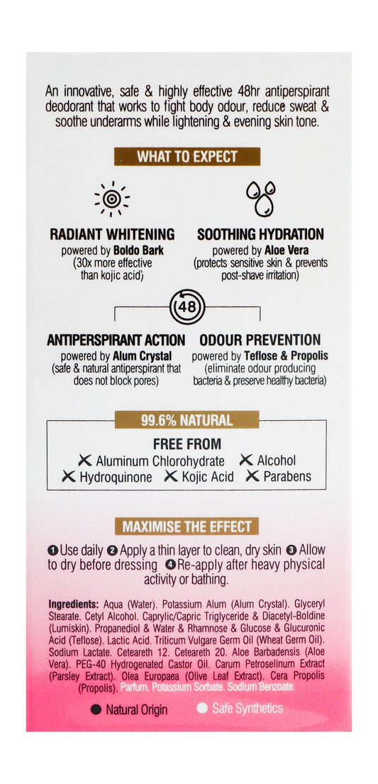 Beesline Apitherapy Elder Rose Whitening Aluminum Free Roll-On Deodorant, 50ml - Makkah Pharmacy