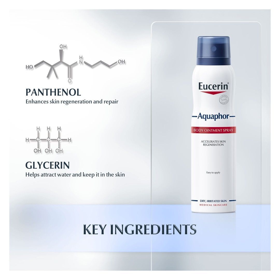Eucerin Aquaphor Regenerating Body Ointment Spray for Dry & Irritated Skin, 250ml - Makkah Pharmacy