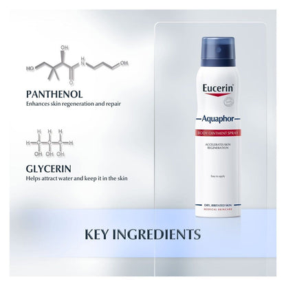 Eucerin Aquaphor Regenerating Body Ointment Spray for Dry & Irritated Skin, 250ml - Makkah Pharmacy