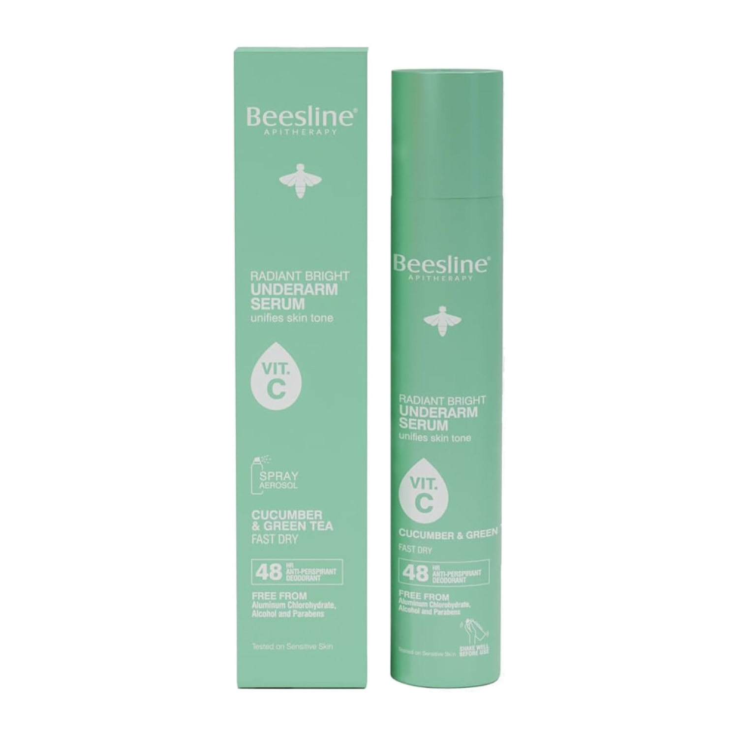 Beesline Cucumber & Green Tea Radiant Bright Underarm Serum Spray, 150ml - Makkah Pharmacy