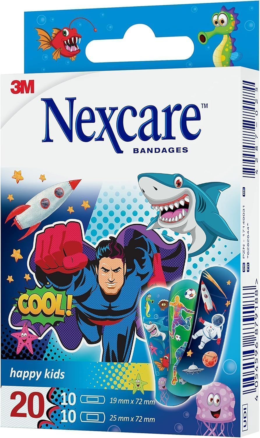 Nexcare Assorted Happy Kids Plasters, 20 Pieces - Makkah Pharmacy