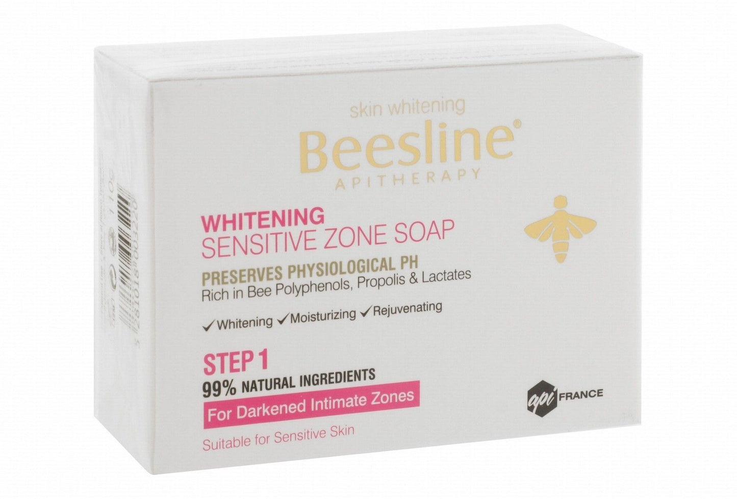 Beesline Apitherapy Hypoallergenic Skin Whitening Sensitive Zone Soap for Dark & Unexposed Body Areas, 110g - Makkah Pharmacy
