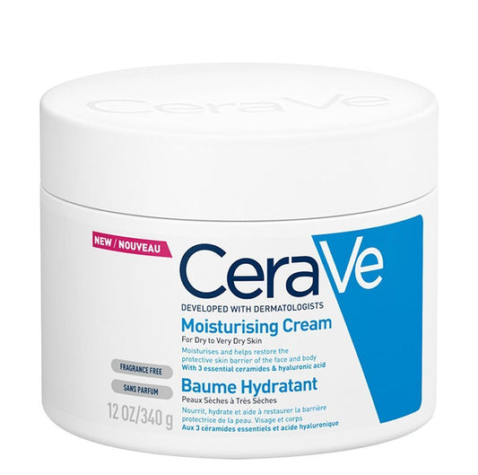 CeraVe Hypoallergenic Moisturizing Face & Body Cream with Ceramides & Hyaluronic Acid for Dry to Very Dry Skin, 340g - Makkah Pharmacy