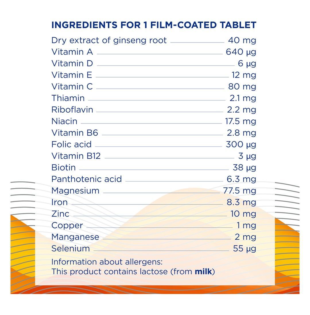 Pharmaton Vitality Food Supplement Film-Coated Tablets, 30 Counts - Makkah Pharmacy