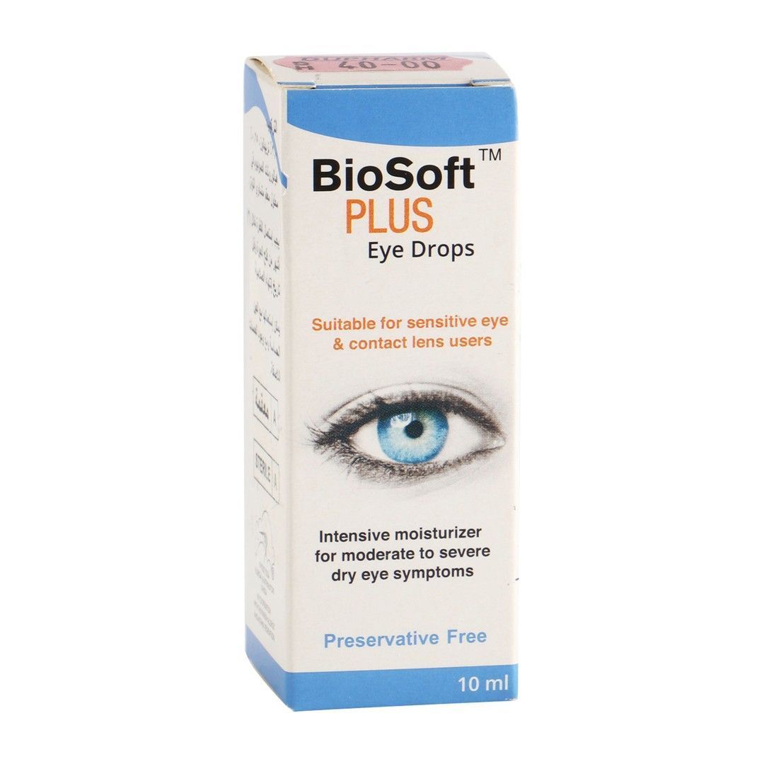 Biosoft Plus Moisturizing Drops for Dry Eyes, 10ml - Makkah Pharmacy