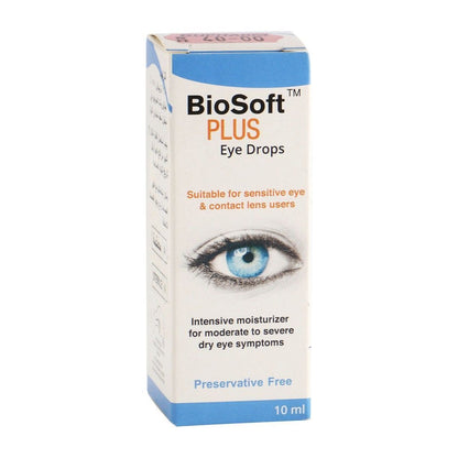 Biosoft Plus Moisturizing Drops for Dry Eyes, 10ml - Makkah Pharmacy