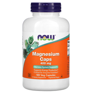 Now Foods, Magnesium Caps, 400 mg, 180 Veg Capsules