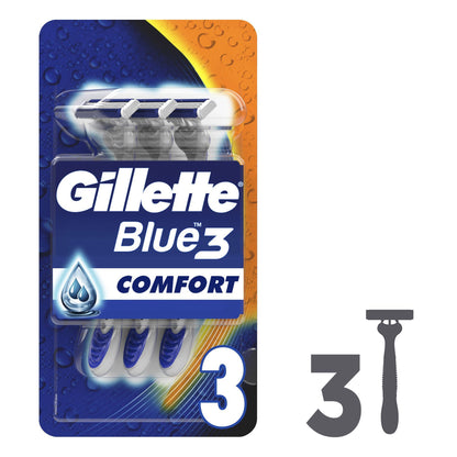 Gillette Blue3 Comfort Men'S Disposable Razors : 3 Razors - Makkah Pharmacy