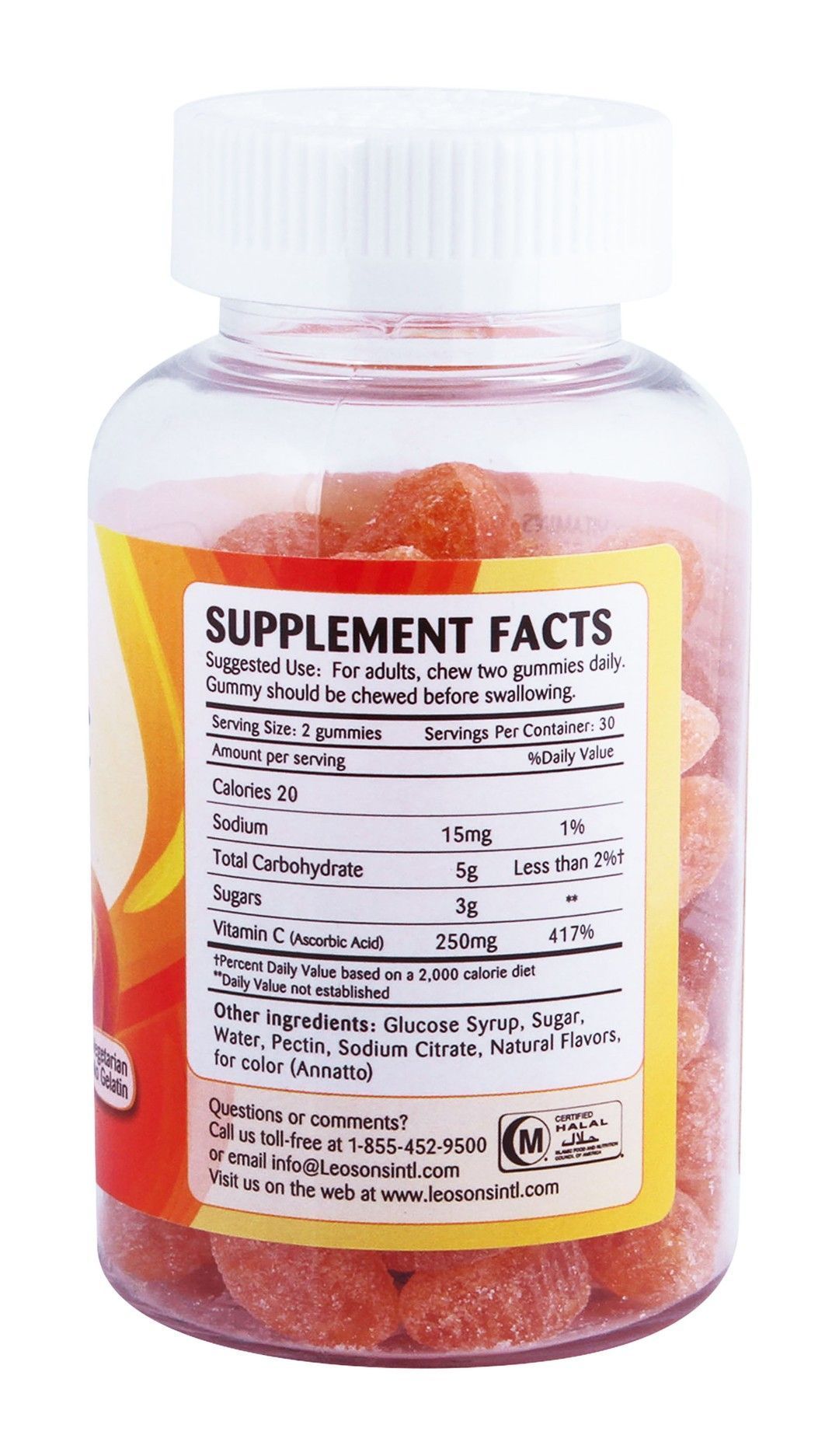 Amerix 250mg Orange Flavor Vitamin C Immunity Boosting Gummy Supplements, 60 Pieces - Makkah Pharmacy