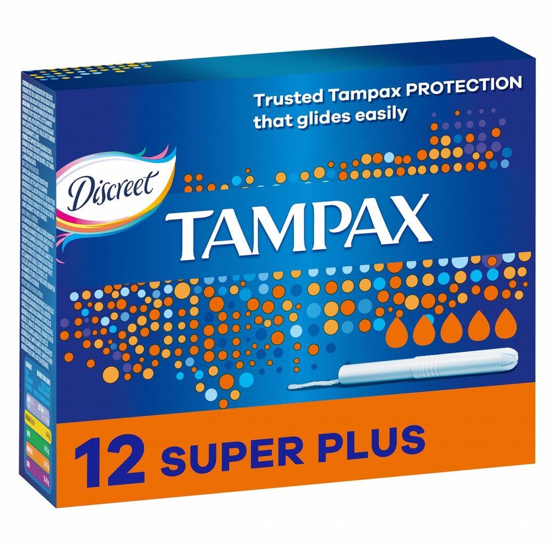 Tampax Super Plus Tampons with Applicator, 12 Pieces - Makkah Pharmacy
