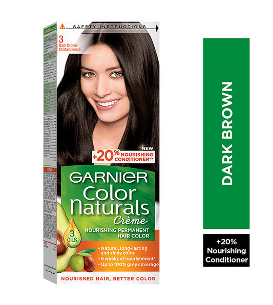 Garnier Color Naturals, 3.0 Dark Brown, Permanent Hair Color