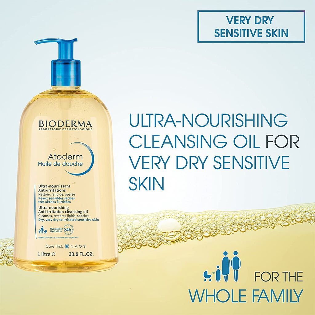 Bioderma Atoderm Shower Oil, 1L - Makkah Pharmacy