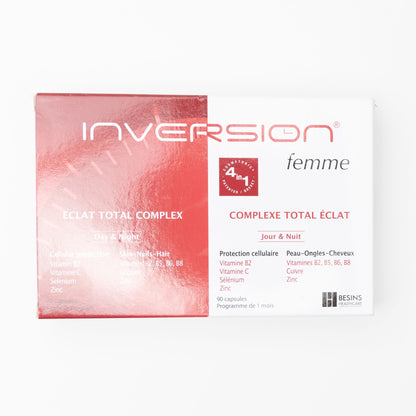 Inversion Femme Eclat Total Complex Day & Night Food Supplement for Skin, Nails & Hair, 90 Capsules - Makkah Pharmacy