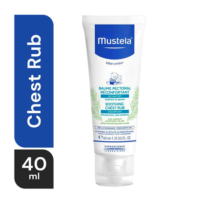 Mustela Hypoallergenic Soothing Chest Rub Balm Pine Scent for Babies, 40ml - Makkah Pharmacy