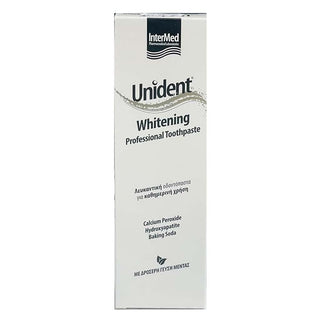 Unident Professional Whitening Toothpaste Fresh Mint Flavor with Calcium Peroxide, Hydroxyapatite & Baking Soda, 100ml - Makkah Pharmacy