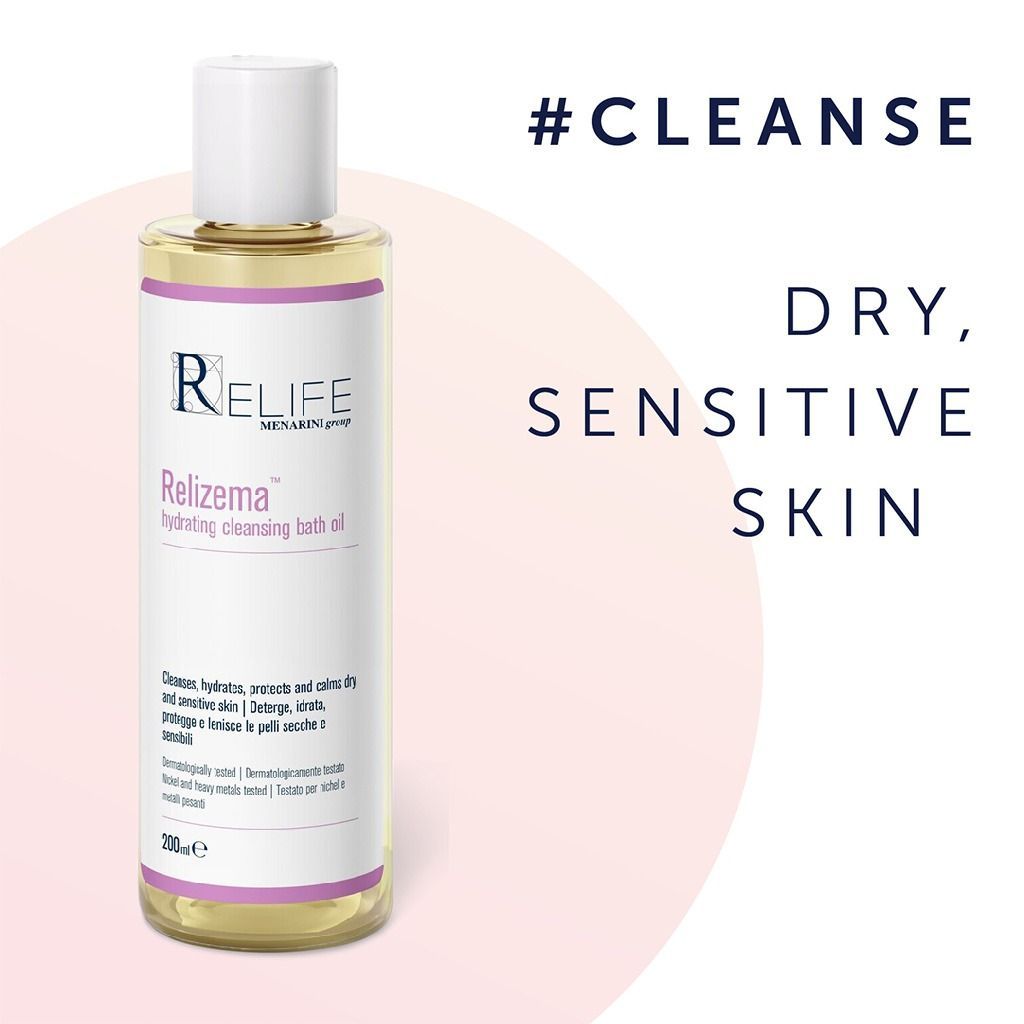 Relife Relizema Hydrating, Protecting & Cleansing Bath Oil for Dry & Sensitive Skin, 100ml - Makkah Pharmacy