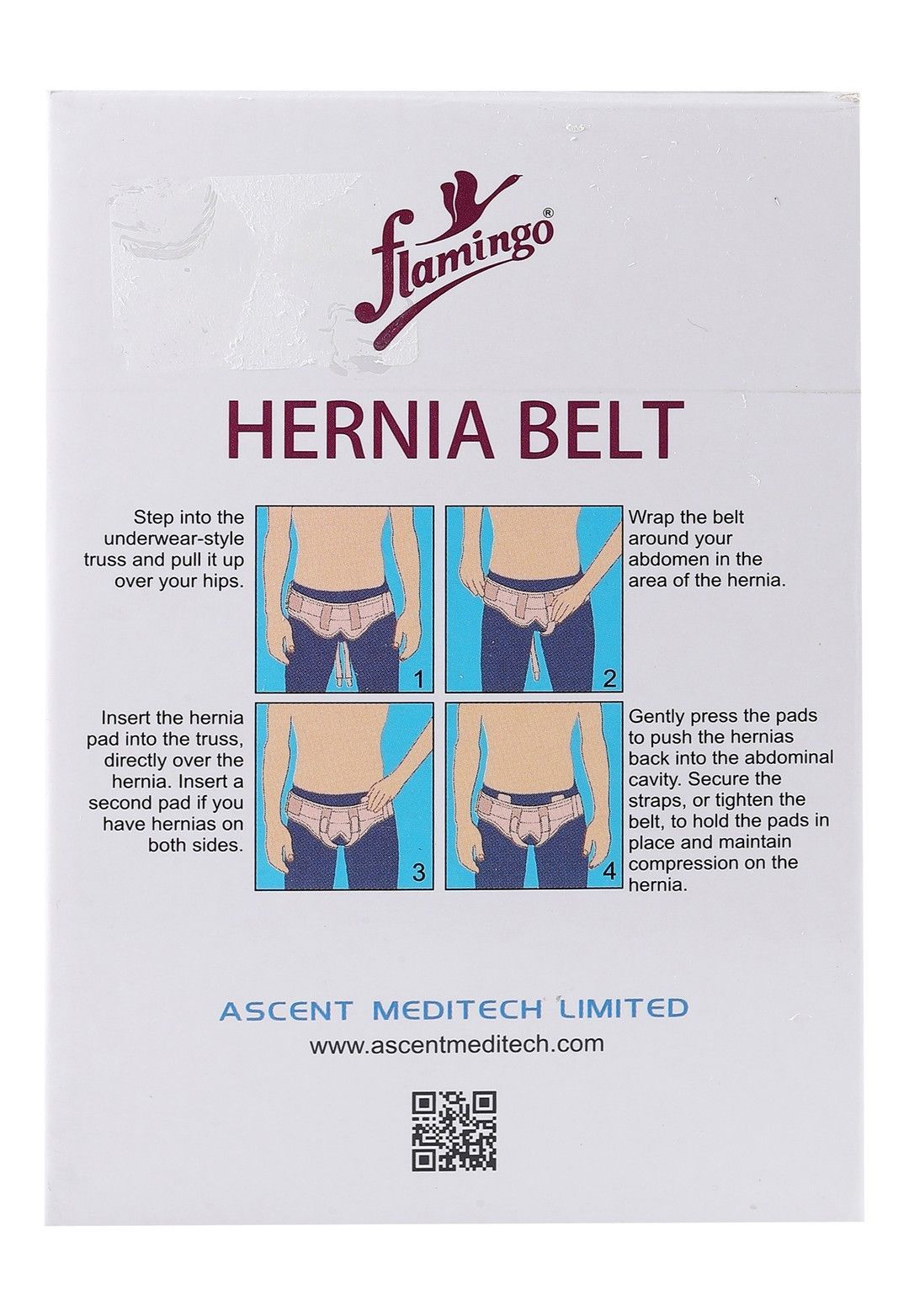 Flamingo Medium Hernia Belt (80-90cm), 1 Piece - Makkah Pharmacy