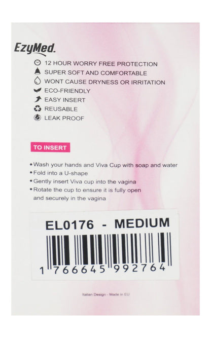 Ezy Med Viva Medium Pink Reusable Silicone Menstrual Cup, 1 Piece - Makkah Pharmacy