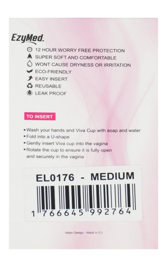Ezy Med Viva Medium Pink Reusable Silicone Menstrual Cup, 1 Piece - Makkah Pharmacy