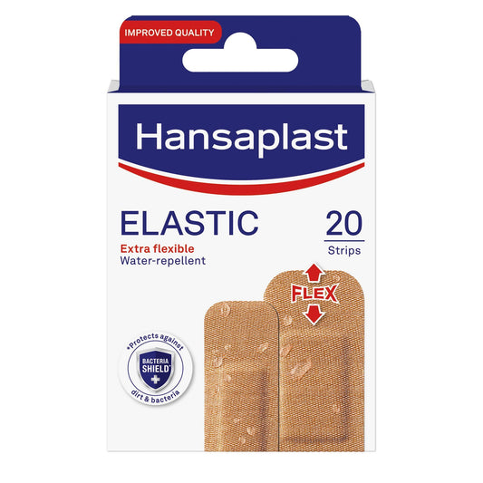 Hansaplast Elastic Water Repellent Extra Flexible Bandages, 20 Pieces - Makkah Pharmacy