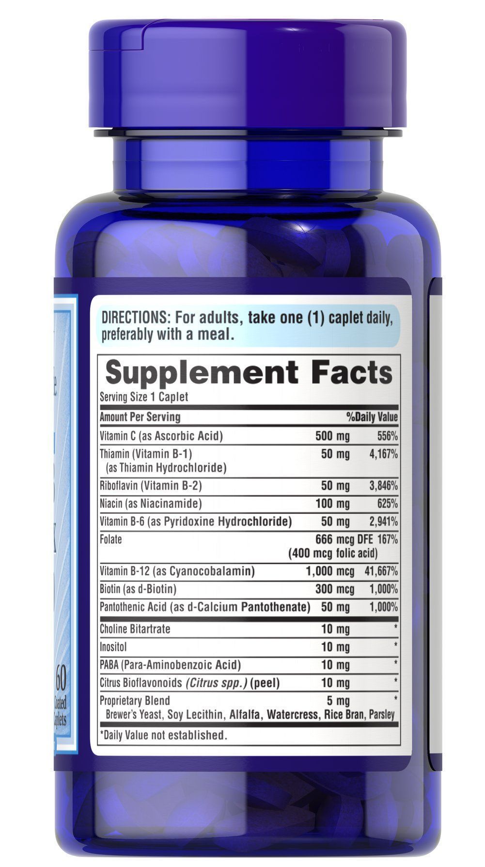 Puritan pride STRESS B COMPLEX with C-500 60 capsule - Makkah Pharmacy