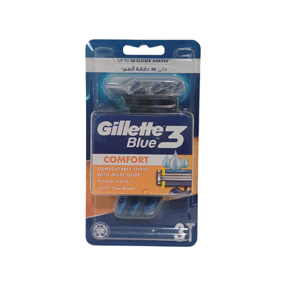 Gillette Blue3 Comfort Men'S Disposable Razors : 3 Razors - Makkah Pharmacy