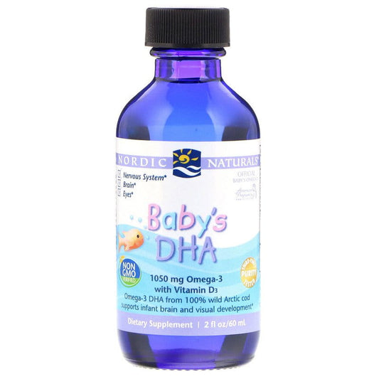 Nordic Naturals Babys DHA Omega-3 Supplement with Vitamin D3, 60ml
