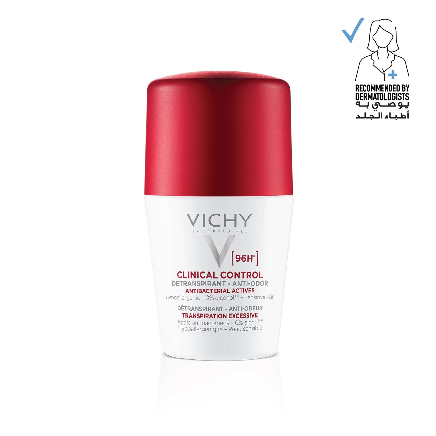 Vichy 96 Hour Clinical Control Deodorant for Women, 50ml - Makkah Pharmacy