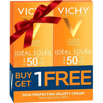 Vichy SPF50+ Dry Touch Velvety Cream, 50ml B1G1 - Makkah Pharmacy