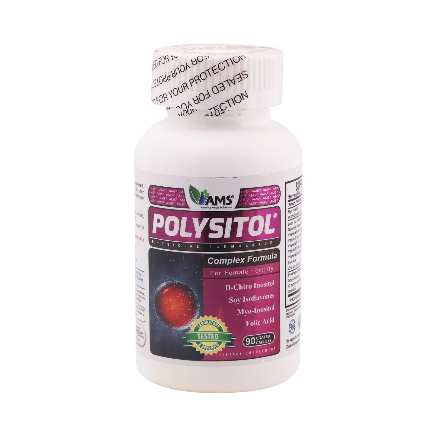 AMS Polysitol Female Fertility Supplement, 90 caplets - Makkah Pharmacy