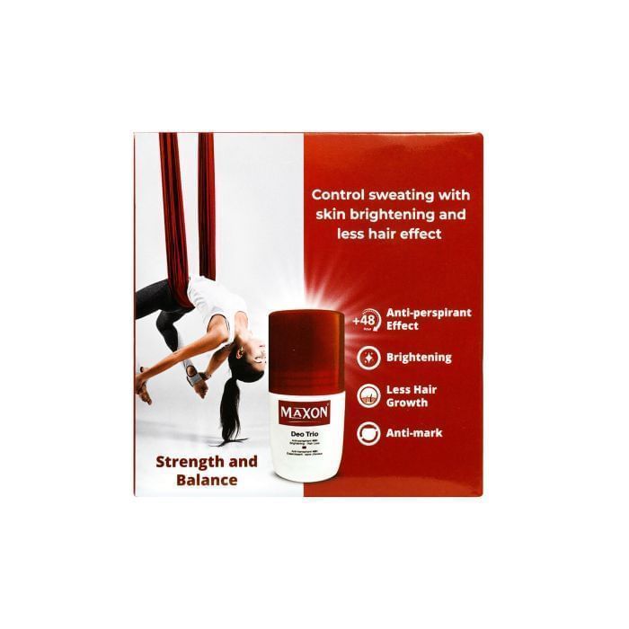 Maxon Deo Trio 48H Brightening Antiperspirant Roll-On Deodorant, 60ml - Makkah Pharmacy