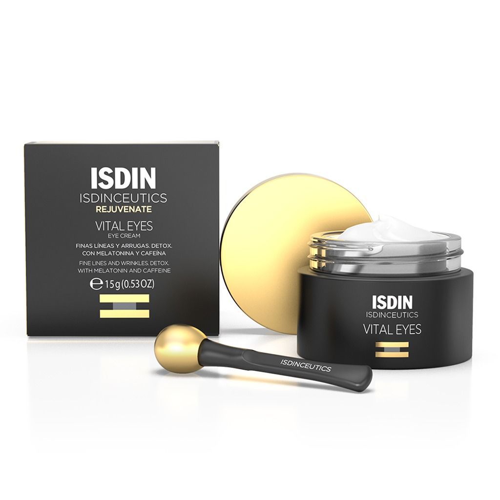 Isdin Vital Eyes Rejuvenating, Detoxifying & Anti-Wrinkle Cream with Melatonin & Caffeine, 15g - Makkah Pharmacy