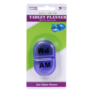 Ezycare Plus Blue Daily AM-PM Tablet Planner, 1 Piece - Makkah Pharmacy