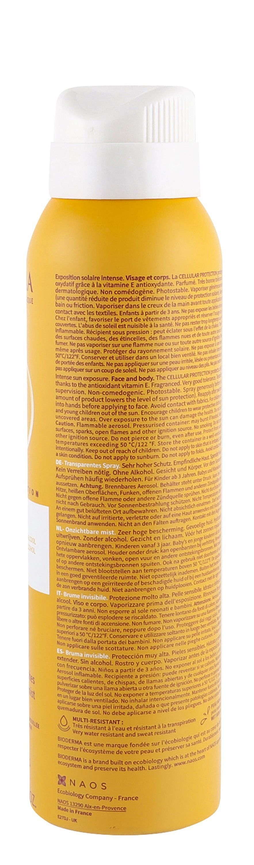 Bioderma Photoderm Brume Invisible Water-Resistant Moisturizing Sunscreen Spray for Sensitive Skin SPF50+, 150ml - Makkah Pharmacy