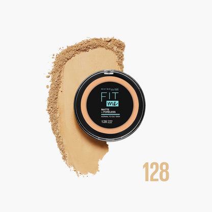 Maybelline Fit Me Matte + Poreless Compact Powder Normal & Oily Skin - 128 Warm Nude - Makkah Pharmacy