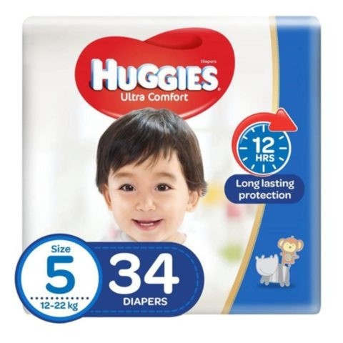 Huggies Superflex Diapers Size 5, 12-25 Kg, 34 Diaper